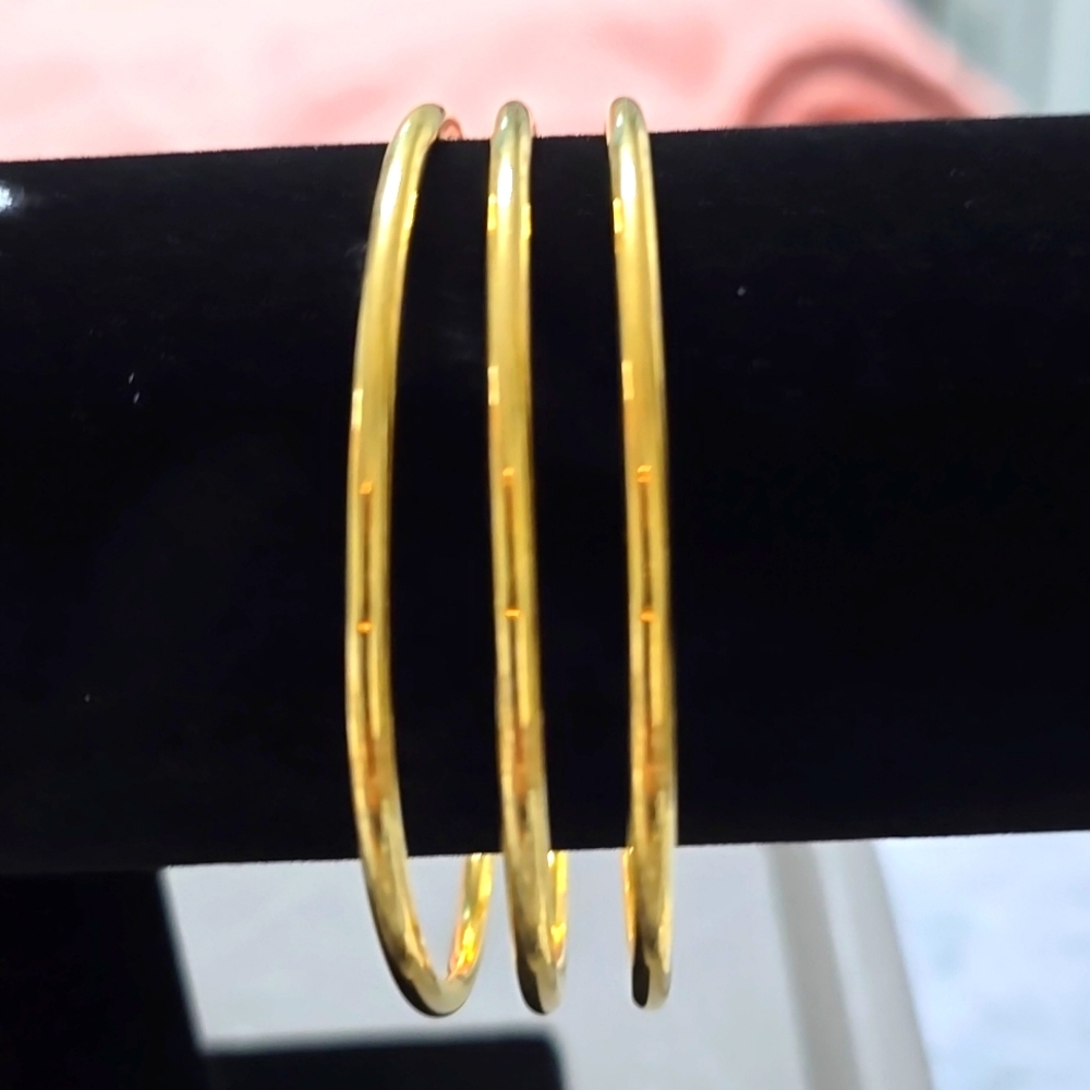 3 pieces stainless steel gold plated bangles